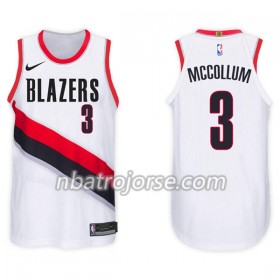 Män Portland Trail Blazers Tröja CJ McCollum 3 Nike 2017-18 Vit Swingman